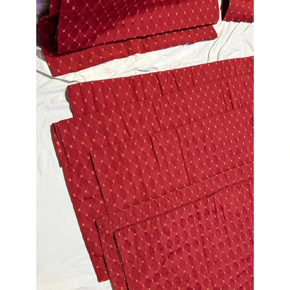 Custom Crimson Red Yellow Flower Curtain Panel Set (2) 82